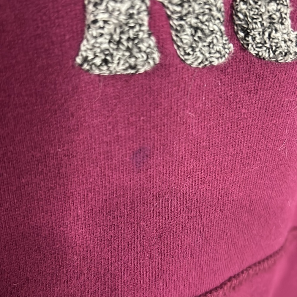 Roots Maroon Hoodie Women's Size S Heathered Grey Logo Maple Leaf on Hood - Picture 5 of 7